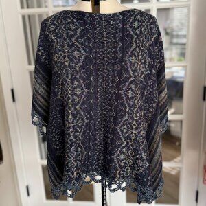 Free People Poncho Blue